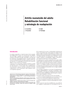 Artritis reumatoide del adulto Rehabilitación funcional y estrategia de readaptación Introducción