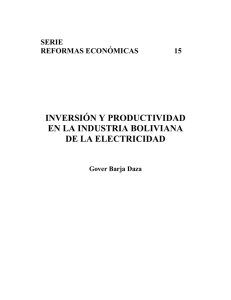 BOLIVIA: INVERSIÓN Y PRODUCTIVIDAD EN LA INDUSTRIA DE LA ELECTRICIDAD