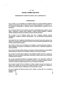 183 RAFAEL CORREA DELGADO PRESIDENTE CONSTITUCIONAL DE REPÚBLICA