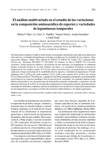 Análisis multivariado en el estudio de las variaciones en la composición aminoacídica de especies y variedades de leguminosas temporales