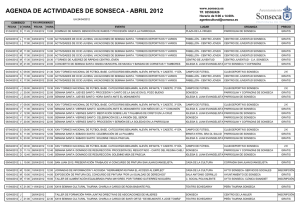 SONSECA AGENDA ACTIVIDADES ABRIL 2012