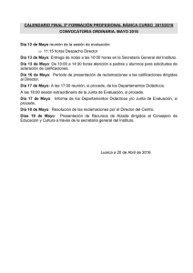 Calendario y normas para la evaluaci n final en Formaci n Profesional B sica (mayo).
