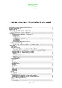 Tema 1: La base f sco qu mica de la vida.