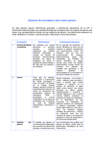 Glosario de conceptos clave sobre género Organización Internacional del Trabajo, 2007
