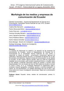 Morfología de los medios y empresas de comunicación del Ecuador