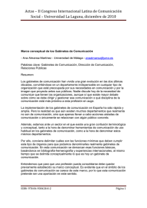* Marco conceptual d e los Gabinetes de Comunicaci n, de Ana Almansa Mart nez, Universidad de M laga