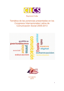 "Temática de las ponencias presentadas en los Congresos Internacionales Latina de Comunicación Social 2009-2013", de Raymond Colle