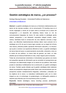 098.- Gestión estratégica de marca, ¿un proceso?, de Santiago Mayorga Escalada  Universidad Pontificia de Salamanca