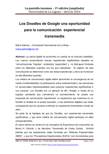 105.- Los Doodles de Google una oportunidad para la comunicación experiencial transmedia, de María Galmes  Universidad Internacional de La Rioja