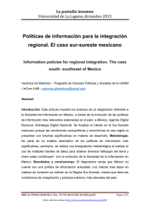 Políticas de información para la integración regional. El caso sur-sureste mexicano, de Verónica Gil Martínez  Posgrado de Ciencias Políticas y Sociales de la UNAM / InCom-UAB