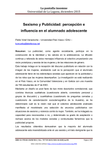 Sexismo y Publicidad: percepción e influencia en el alumnado adolescente, de Pablo Vidal Vanaclocha - Universidad País Vasco / EHU