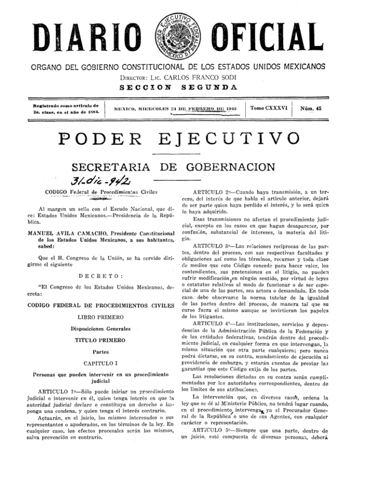 Oficial Diario Poder Ejecutivo Secretaria De Gobernacion