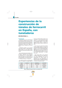 Experiencias de la construcción de túneles de ferrocarril en España, con