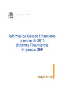 Informe de Resultados Empresas SEP a marzo 2010
