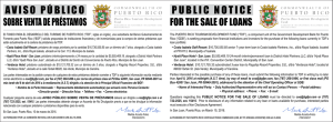 Public Notice for the Sale of Loans