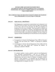 Amendment to Regulations of Key to Your Home Program to establish new $45,000 limit income (In Spanish)