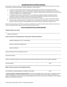 Predesignation of Personal Physician form (Spanish)