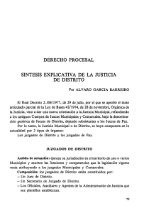 DERECHO PROCESAL EXPLICATIVA DE LA JUSTICIA DE DISTRITO