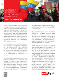 BOLETÍN N° 9 DEL PARTIDO SOCIALISTA UNIDO DE VENEZUELA
