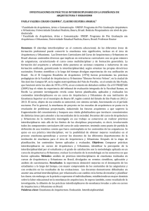 INVESTIGACIONES DE PRÁCTICAS INTERDISCIPLINARES EN LA ENSEÑANZA DE ARQUITECTURA Y URBANISMO