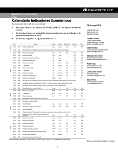 05/16/2016 Calendario Indicadores Económicos.