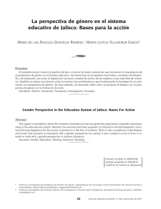 La perspectiva de g nero en el sistema educativo de Jalisco: Bases para la acci n [
