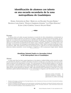 Identificaci n de alumnos con talento en una escuela secundaria de la zona metropolitana de Guadalajara [
