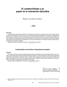 El constructivismo y su papel en la innovaci n educativa [ Constructivism and its Role in Educational Innovation ]