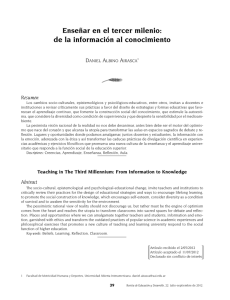 Ense ar en el tercer milenio: de la informaci n al conocimiento [ Teaching in The Third Millennium: From Information to Knowledge ]