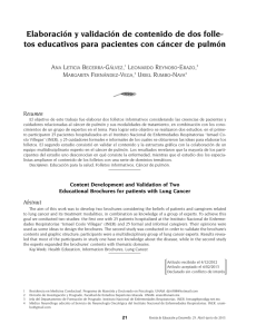 Elaboraci n y validaci n de contenido de dos folletos educativos para pacientes con c ncer de pulm n