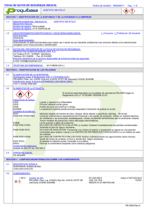 FICHA DE DATOS DE SEGURIDAD (REACH) Fecha de revisión:  18/04/2011