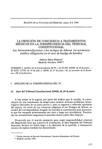 LA OBJECIÓN DE CONCIENCIA A TRATAMIENTOS CONSTITUCIONAL