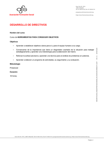 Desarrollo de Directivos: HERRAMIENTAS PARA CONSEGUIR OBJETIVOS.