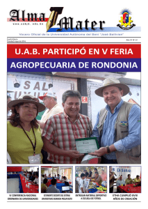U.A.B. PARTICIPÓ EN V FERIA AGROPECUARIA DE RONDONIA