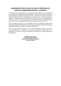 Saneamiento Físico Legal del Bien de Propiedad de EsSalud Red Asistencial Apurímac   03 07 2014.
