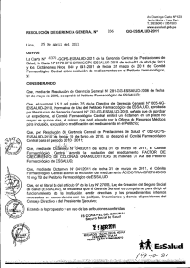 Resolución de Gerencia General N° 656-GG-ESSALUD-2011
