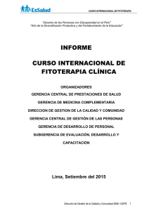 Informe Curso Internacional de Fitoterapia Clínica