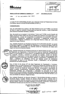 Resolución N° 1207-GG-ESSALUD-2013  Cartera de Servicios de Salud de Complejidad Creciente del Seguro Social de Salud (ESSALUD) (17/09/2013).