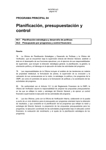 Planificación, presupuestación y control PROGRAMA PRINCIPAL 04