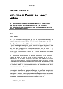 Sistemas de Madrid, La Haya y Lisboa PROGRAMA PRINCIPAL 07
