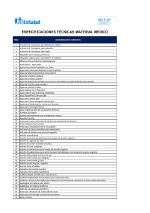 Listado de Especificaciones T cnicas de Material M dico Actualizada (08/06/2016)