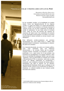 Heber, C. 2009. Violencia escolar y politica educativa en el Peru