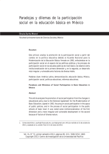 Zurita, U. 2013. Paradojas y dilemas de la participacion social en la educacion basica en Mexico