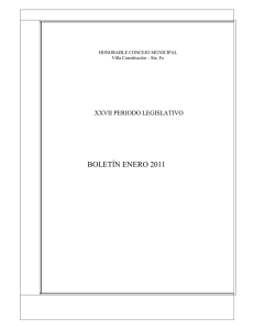 BOLETÍN ENERO 2011 XXVII PERIODO LEGISLATIVO  HONORABLE CONCEJO MUNICIPAL