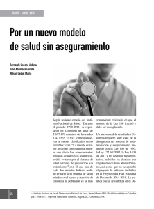 Por un nuevo modelo de salud sin aseguramiento, de Bernardo Useche Aldana, Juan Ahumada Farieta y Wilson Cediel Marín