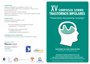 XV Simposio sobre Trastornos Bipolares.