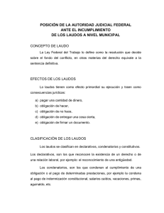 POSICIÓN DE LA AUTORIDAD JUDICIAL FEDERAL ANTE EL INCUMPLIMIENTO CONCEPTO DE LAUDO