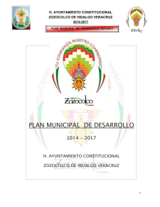 PLAN MUNICIPAL  DE DESARROLLO 2014 - 2017 H. AYUNTAMIENTO CONSTITUCIONAL