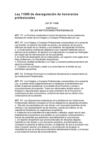 Ley Nº 11089 de Desregulación de Honorarios Profesionales (1993)