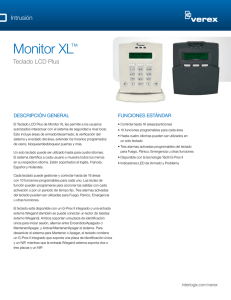 Monitor XL LCD Keypad Plus Data Sheet (Spanish)
